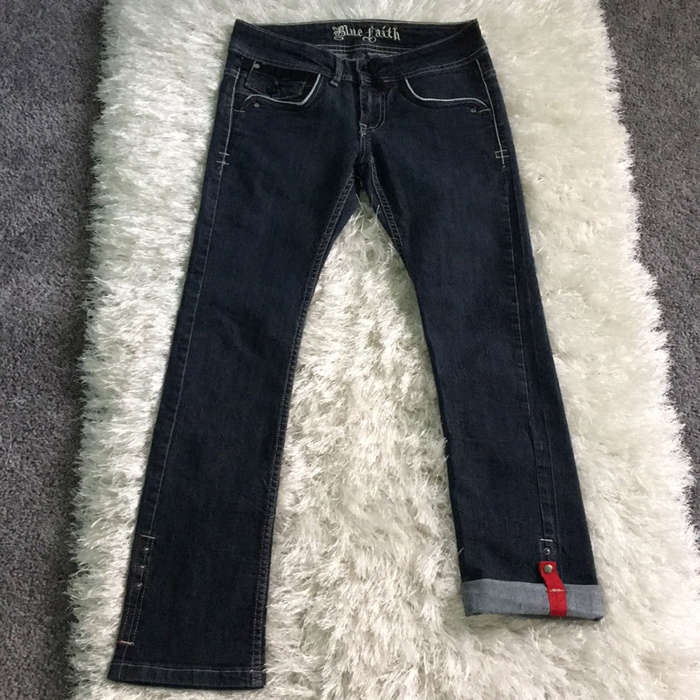 Blue Faith Dark Slim Jeans Liw Rise w/optional Ankle Roll
